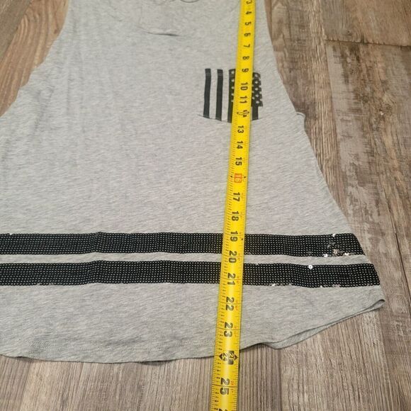 Victorias Secret PINK Sequins Bling Relaxed Fit American Flag Tank Top Medium - Picture 5 of 5